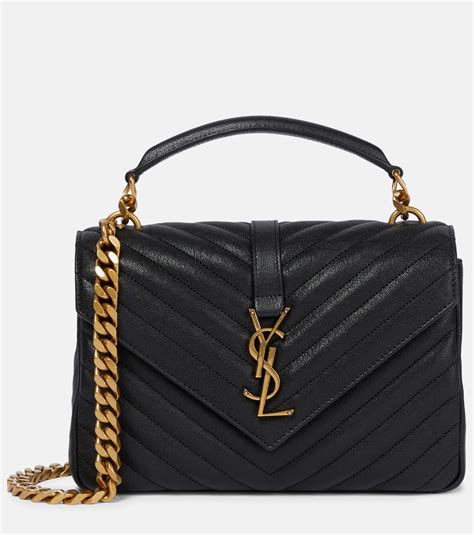 ysl so black college|Collège Medium leather shoulder bag in black .